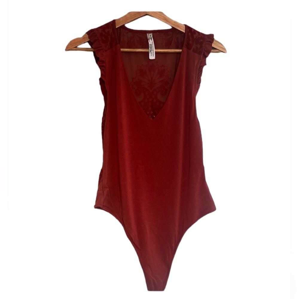 Free People - Rusty Red As Bodysuit - Size Medium